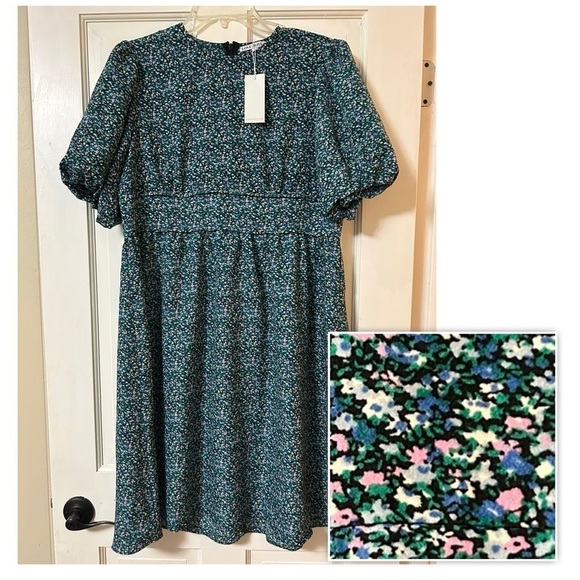 Love Olive Co Dresses & Skirts - NWT Love Olive Co. Floral Mini Dress Bishop Sleeve Peasant Cottage Babydoll